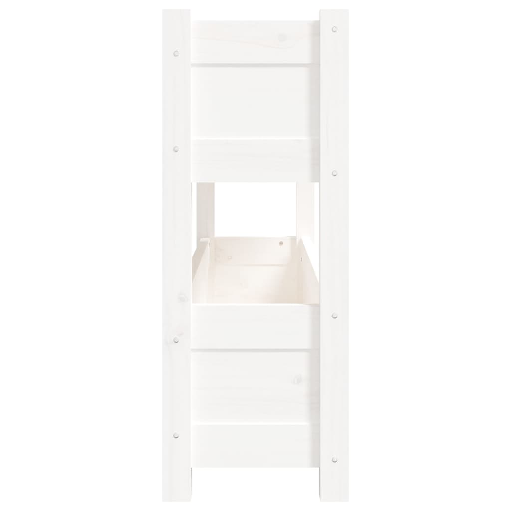 Plantenbak 112x25x66 cm massief grenenhout wit is nu te koop bij PeponiXL, paradijselijk wonen!