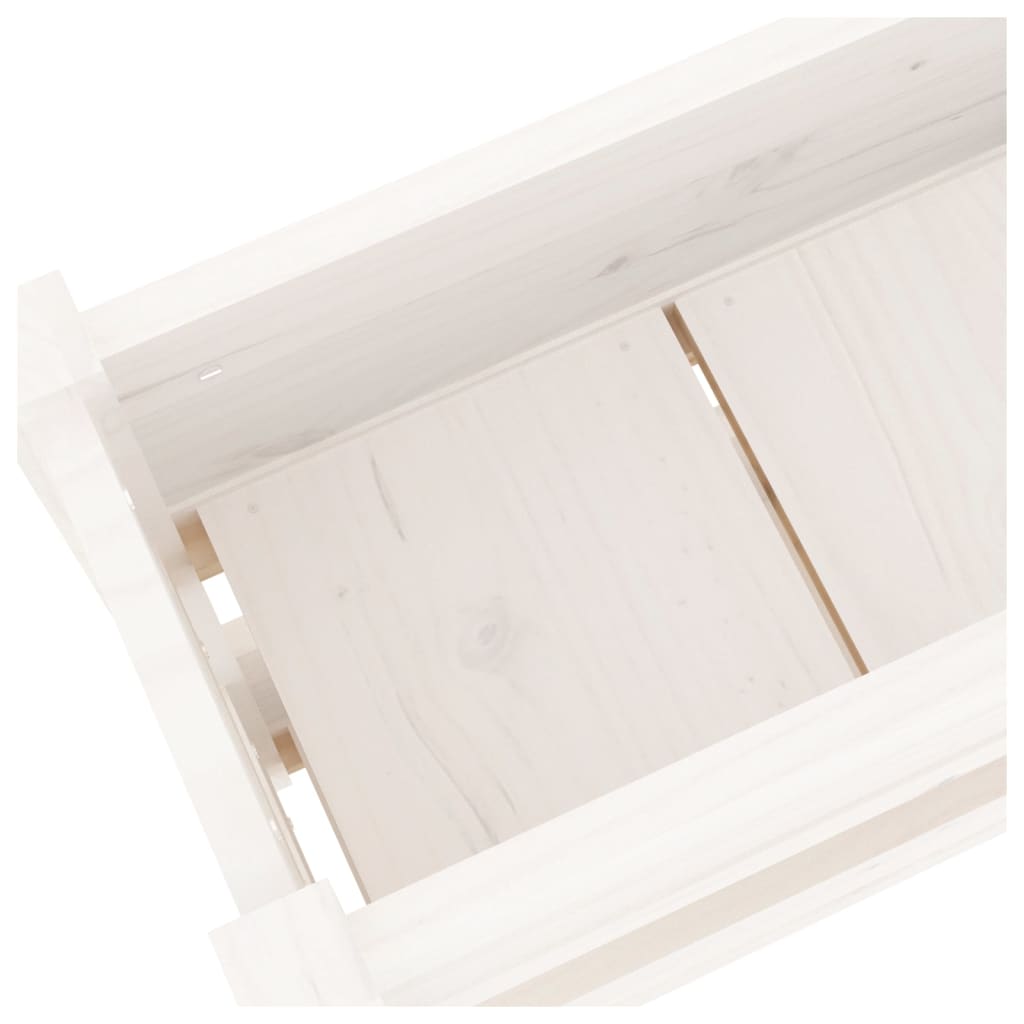 Plantenbak 112x25x66 cm massief grenenhout wit is nu te koop bij PeponiXL, paradijselijk wonen!