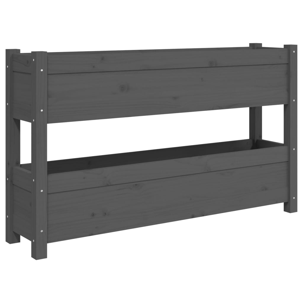 Plantenbak 112x25x66 cm massief grenenhout grijs is nu te koop bij PeponiXL, paradijselijk wonen!