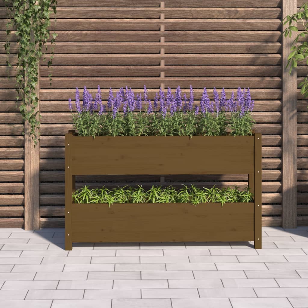 Plantenbak 112x25x66 cm massief grenenhout honingbruin is nu te koop bij PeponiXL, paradijselijk wonen!