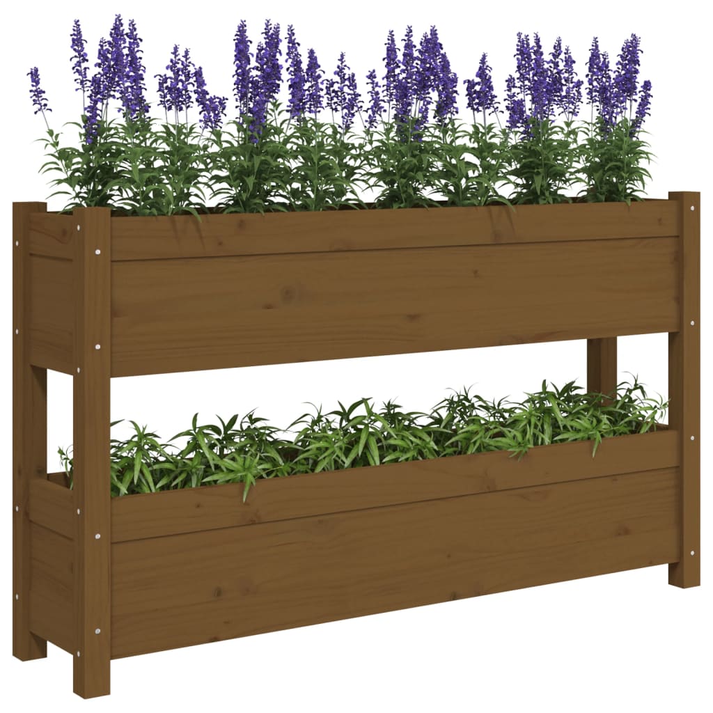 Plantenbak 112x25x66 cm massief grenenhout honingbruin is nu te koop bij PeponiXL, paradijselijk wonen!