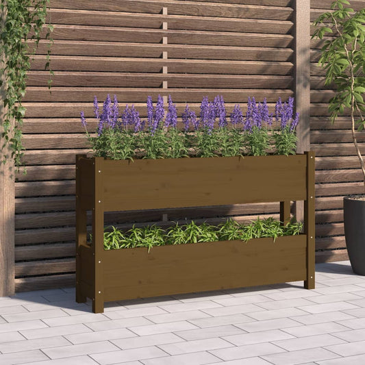Plantenbak 112x25x66 cm massief grenenhout honingbruin is nu te koop bij PeponiXL, paradijselijk wonen!