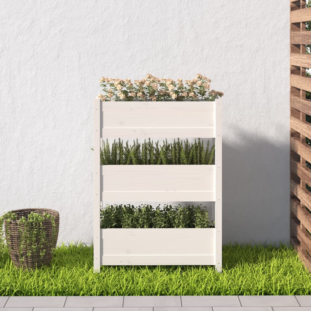 Plantenbak 77x25x104,5 cm massief grenenhout wit is nu te koop bij PeponiXL, paradijselijk wonen!
