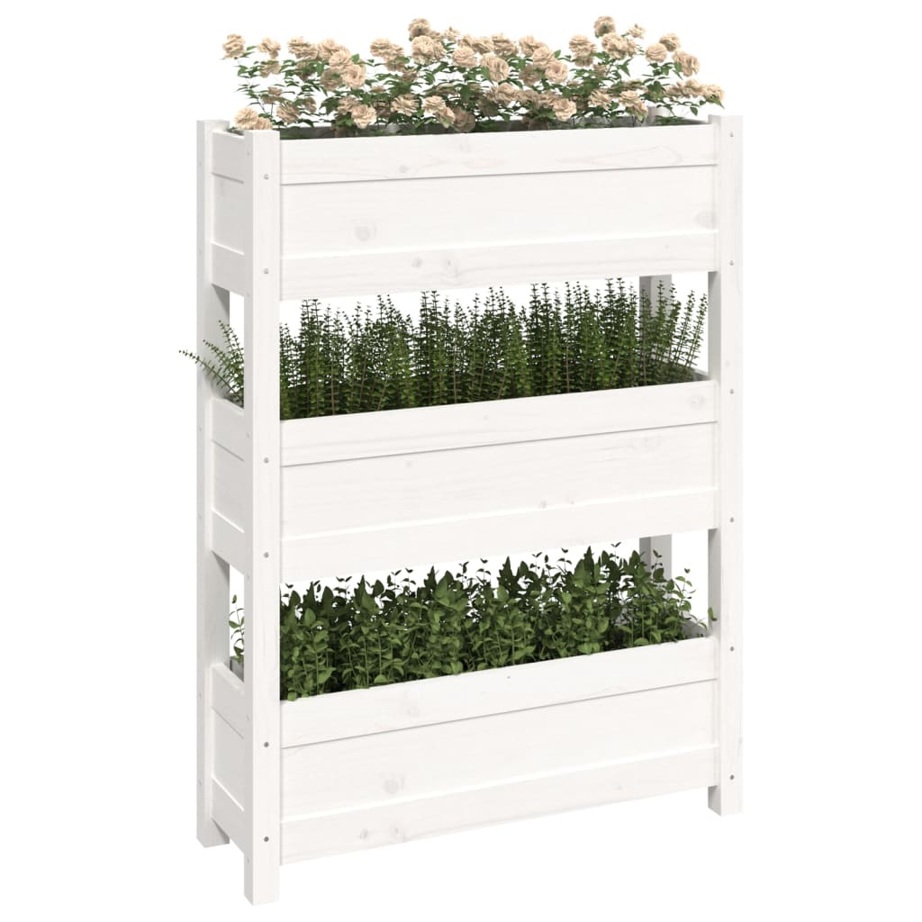 Plantenbak 77x25x104,5 cm massief grenenhout wit is nu te koop bij PeponiXL, paradijselijk wonen!