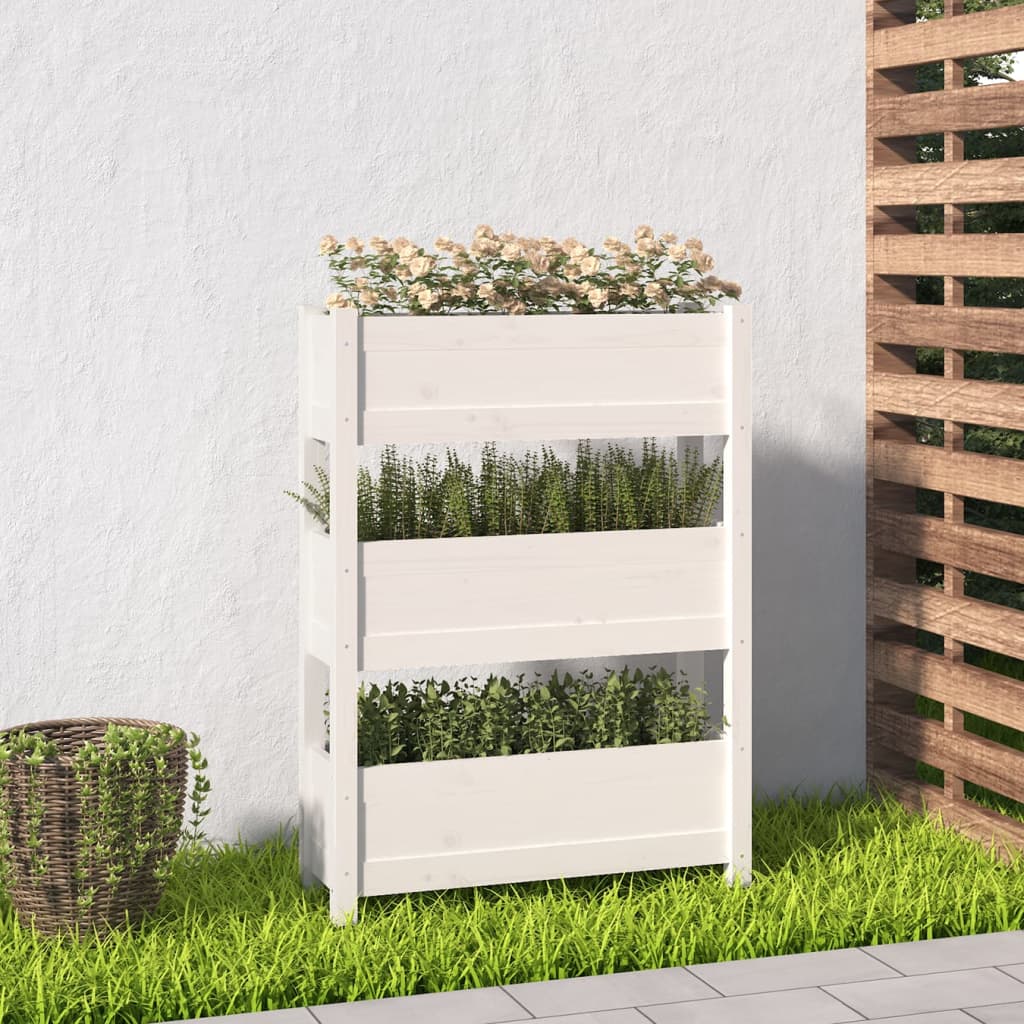 Plantenbak 77x25x104,5 cm massief grenenhout wit is nu te koop bij PeponiXL, paradijselijk wonen!