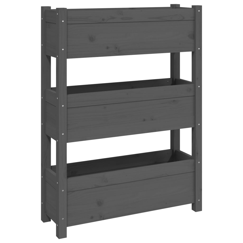 Plantenbak 77x25x104,5 cm massief grenenhout grijs is nu te koop bij PeponiXL, paradijselijk wonen!