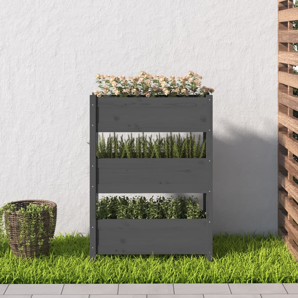 Plantenbak 77x25x104,5 cm massief grenenhout grijs is nu te koop bij PeponiXL, paradijselijk wonen!