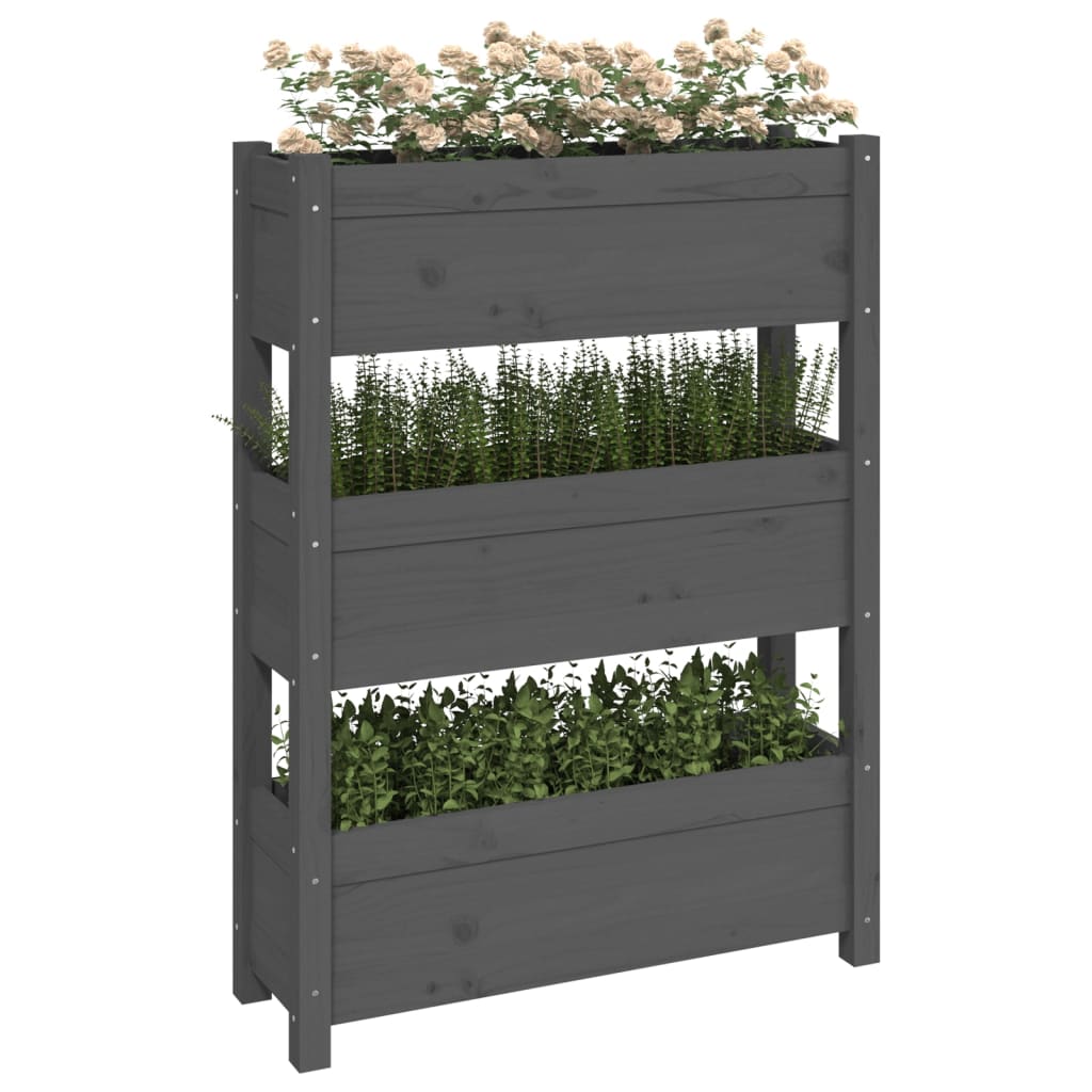 Plantenbak 77x25x104,5 cm massief grenenhout grijs is nu te koop bij PeponiXL, paradijselijk wonen!