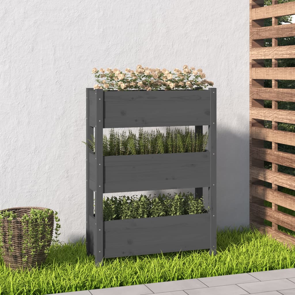 Plantenbak 77x25x104,5 cm massief grenenhout grijs is nu te koop bij PeponiXL, paradijselijk wonen!