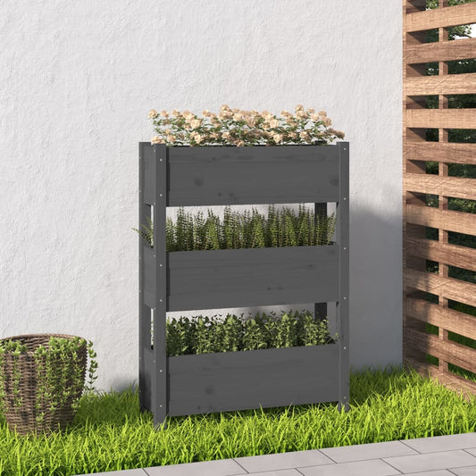 Plantenbak 77x25x104,5 cm massief grenenhout grijs is nu te koop bij PeponiXL, paradijselijk wonen!