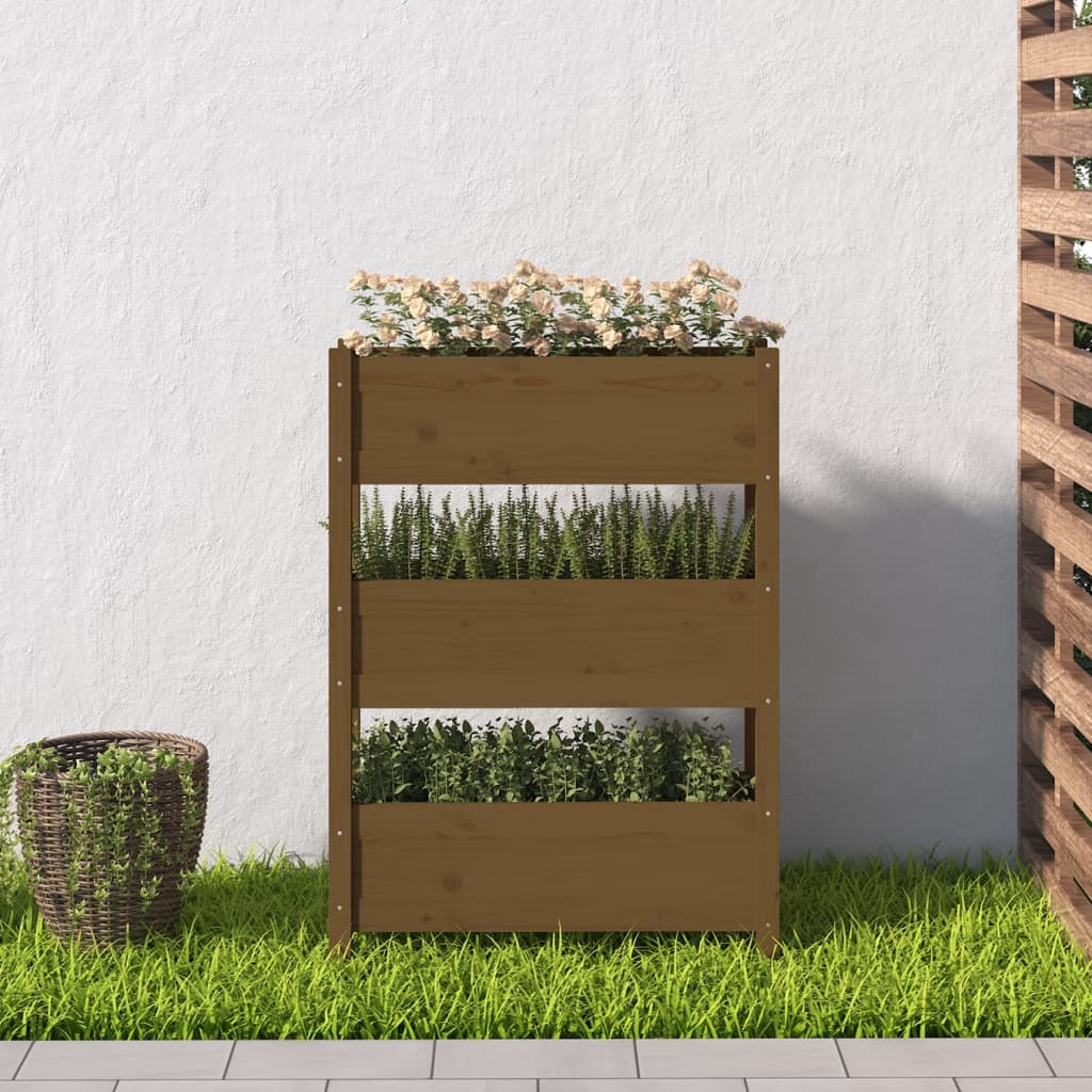 Plantenbak 77x25x104,5 cm massief grenenhout honingbruin is nu te koop bij PeponiXL, paradijselijk wonen!