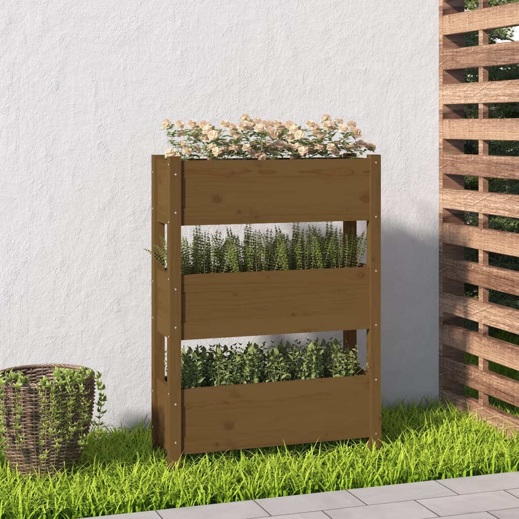 Plantenbak 77x25x104,5 cm massief grenenhout honingbruin is nu te koop bij PeponiXL, paradijselijk wonen!