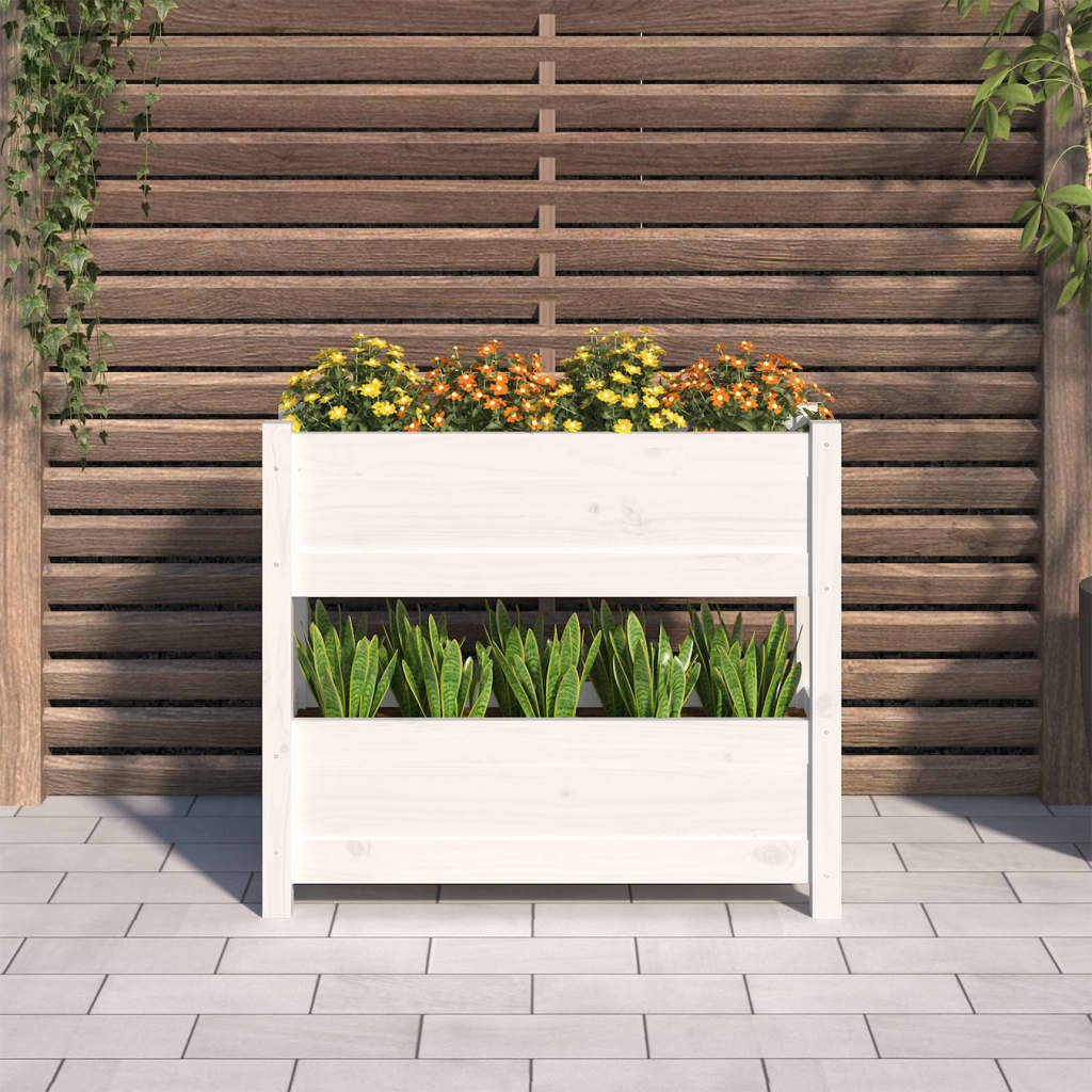 Plantenbak 77x25x66 cm massief grenenhout wit is nu te koop bij PeponiXL, paradijselijk wonen!