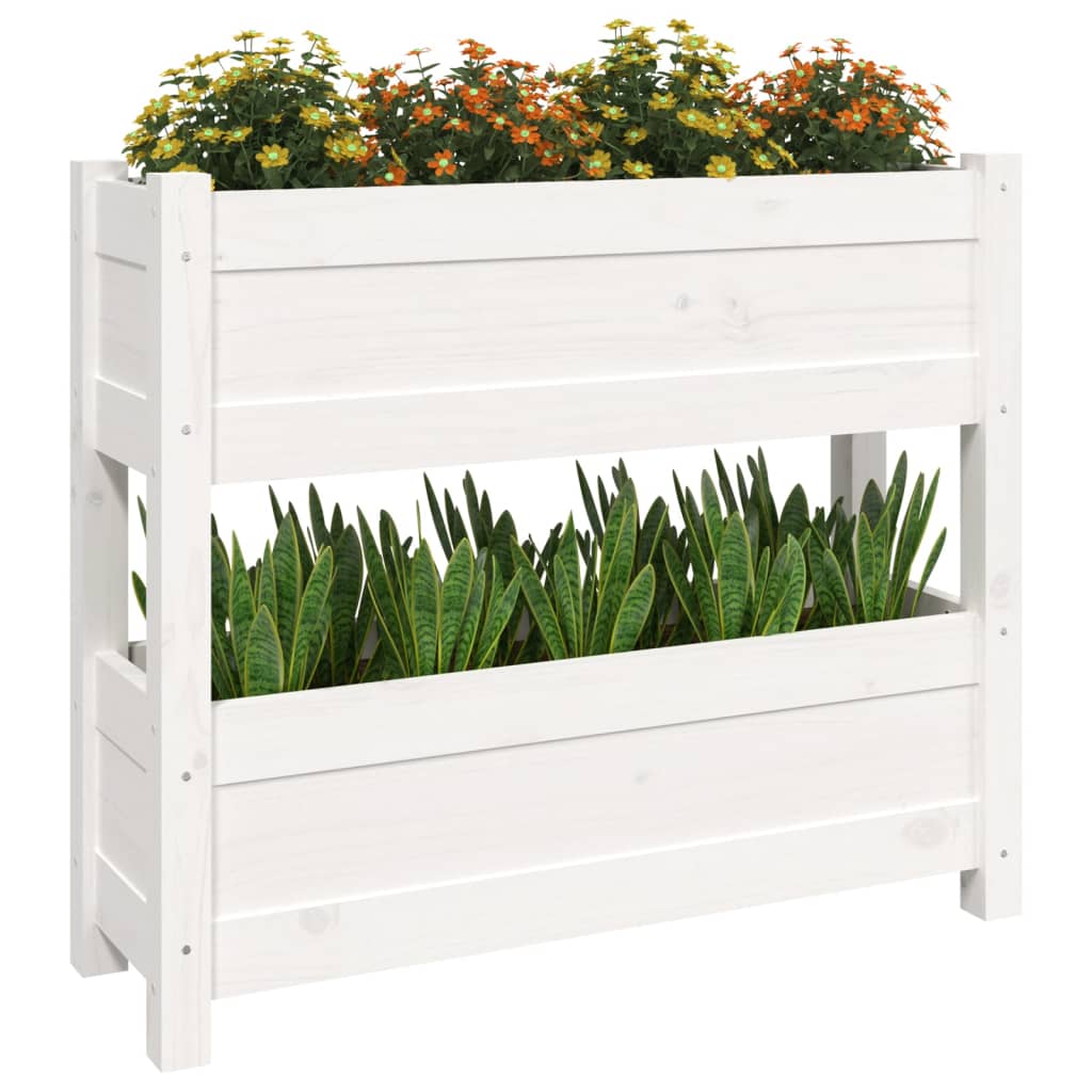 Plantenbak 77x25x66 cm massief grenenhout wit is nu te koop bij PeponiXL, paradijselijk wonen!
