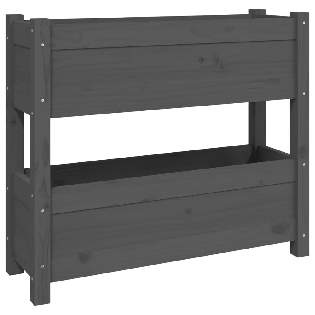Plantenbak 77x25x66 cm massief grenenhout grijs is nu te koop bij PeponiXL, paradijselijk wonen!