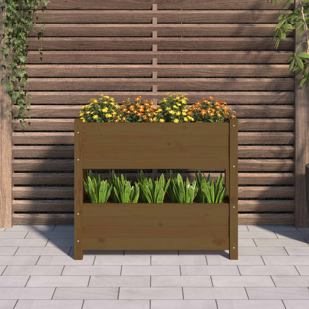 Plantenbak 77x25x66 cm massief grenenhout honingbruin is nu te koop bij PeponiXL, paradijselijk wonen!