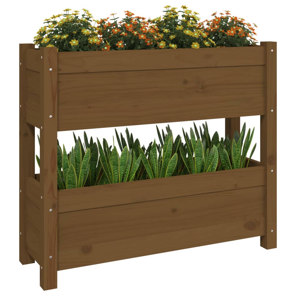 Plantenbak 77x25x66 cm massief grenenhout honingbruin is nu te koop bij PeponiXL, paradijselijk wonen!