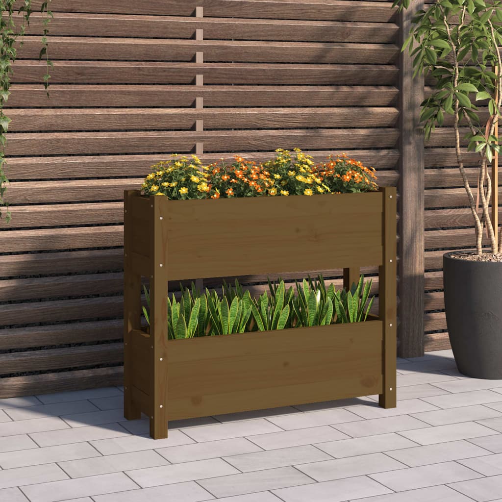 Plantenbak 77x25x66 cm massief grenenhout honingbruin is nu te koop bij PeponiXL, paradijselijk wonen!