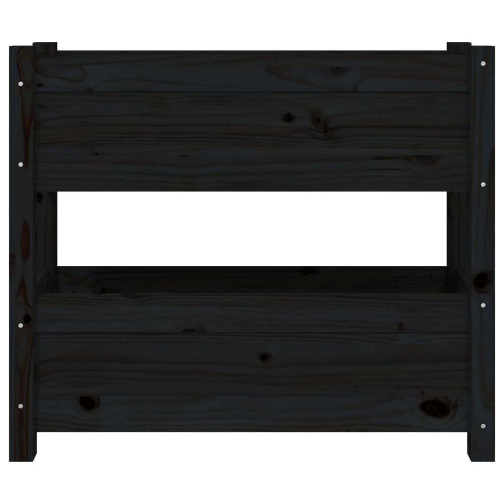 Plantenbak 77x25x66 cm massief grenenhout zwart is nu te koop bij PeponiXL, paradijselijk wonen!