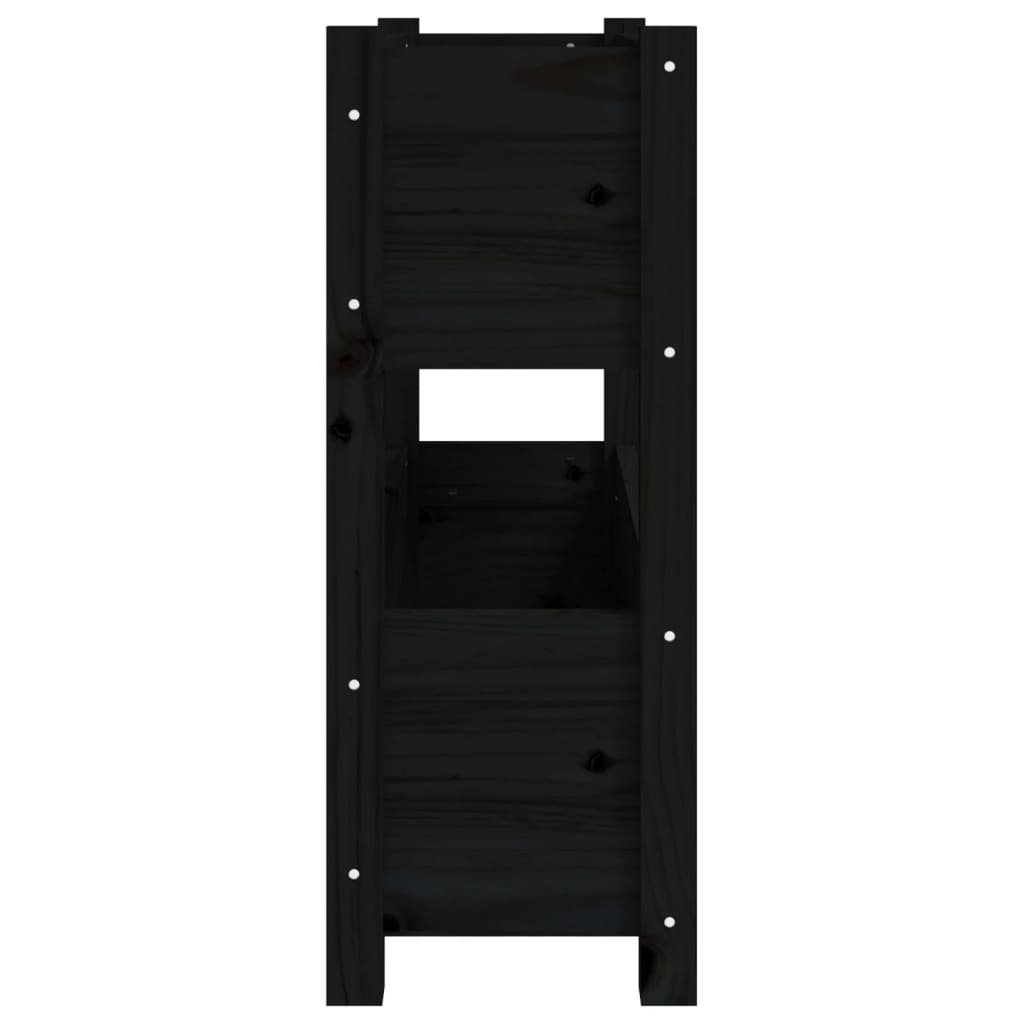 Plantenbak 77x25x66 cm massief grenenhout zwart is nu te koop bij PeponiXL, paradijselijk wonen!