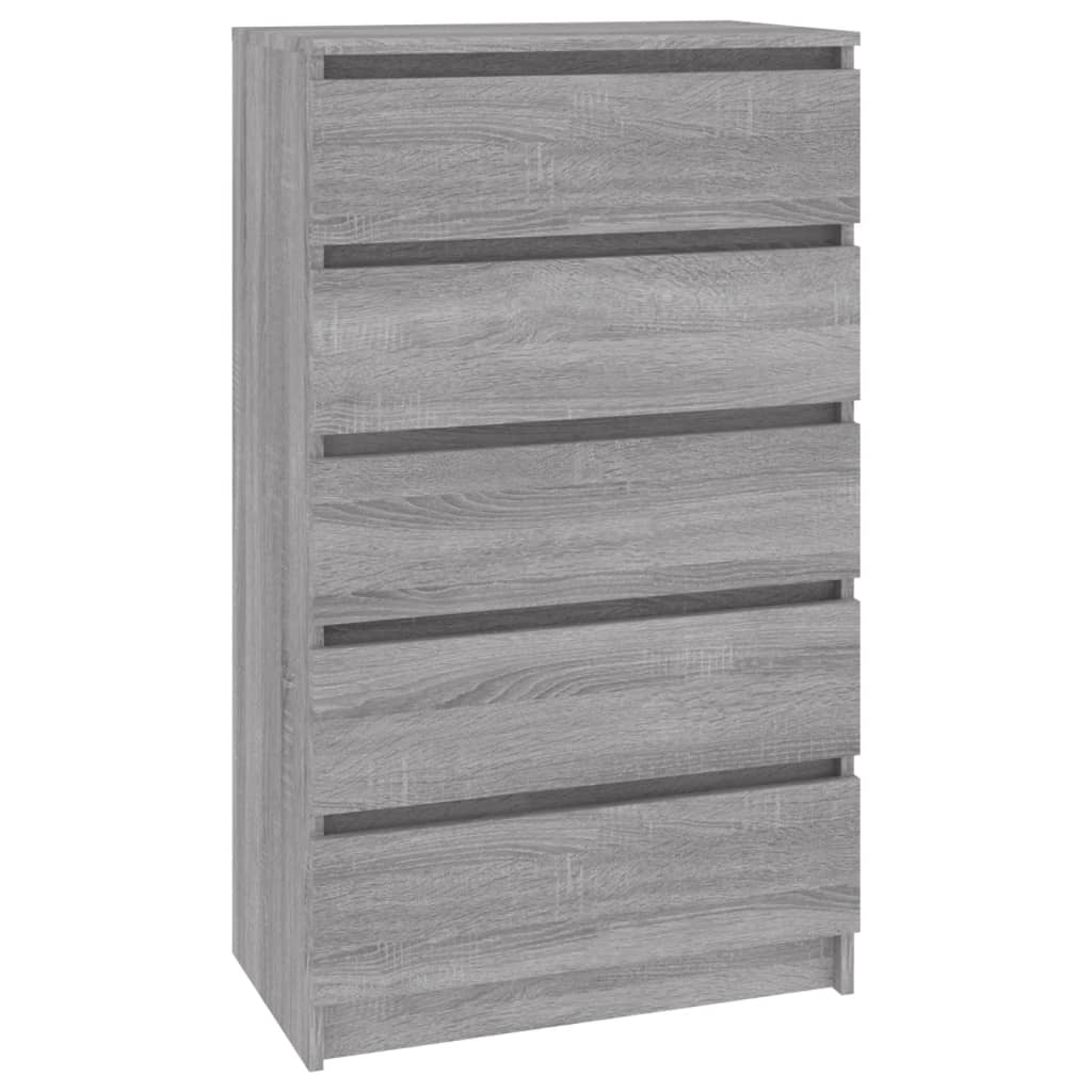 Ladekast 60x36x103 cm bewerkt hout grijs sonoma eikenkleurig is nu te koop bij PeponiXL, paradijselijk wonen!
