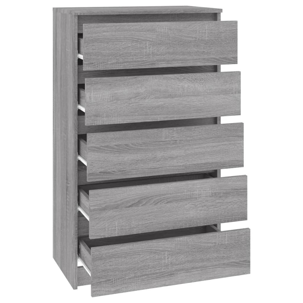 Ladekast 60x36x103 cm bewerkt hout grijs sonoma eikenkleurig is nu te koop bij PeponiXL, paradijselijk wonen!