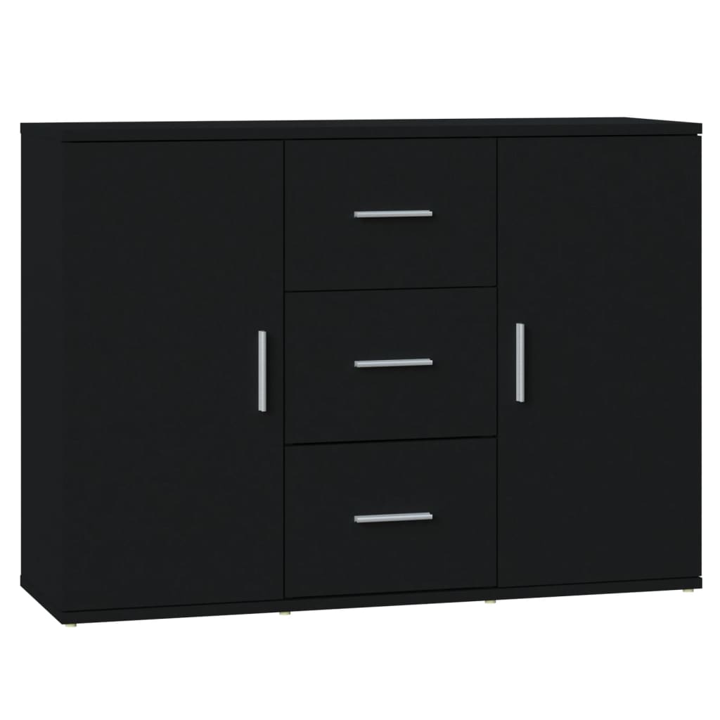 Dressoir 91x29,5x65 cm bewerkt hout zwart is nu te koop bij PeponiXL, paradijselijk wonen!