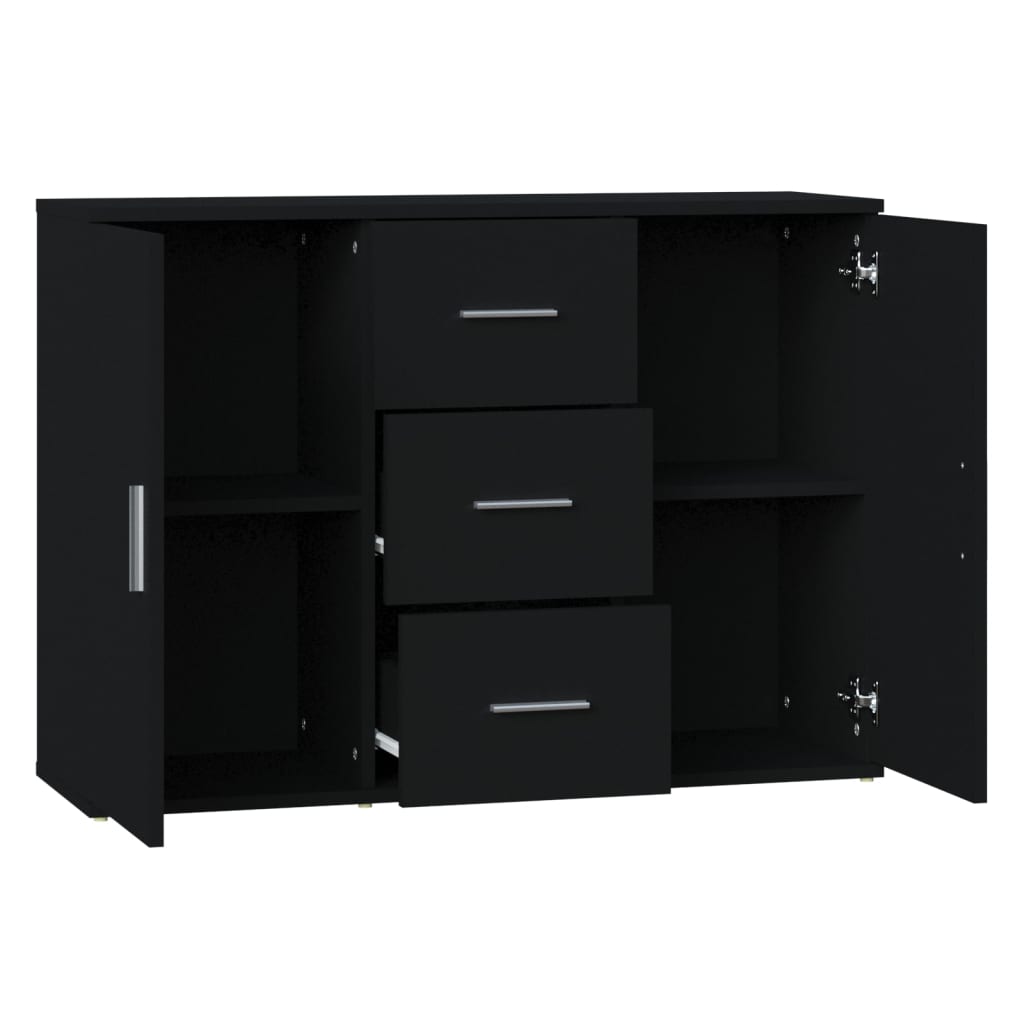 Dressoir 91x29,5x65 cm bewerkt hout zwart is nu te koop bij PeponiXL, paradijselijk wonen!