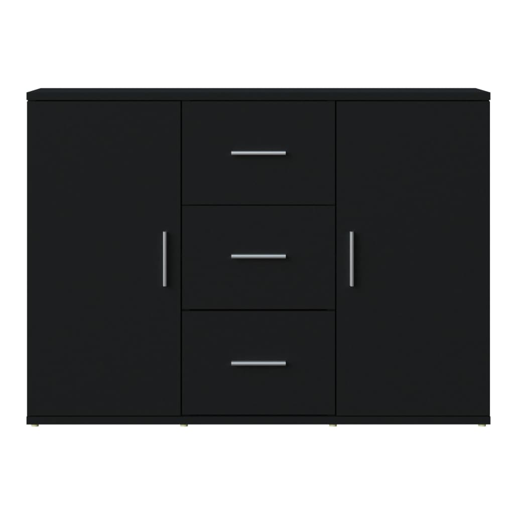 Dressoir 91x29,5x65 cm bewerkt hout zwart is nu te koop bij PeponiXL, paradijselijk wonen!