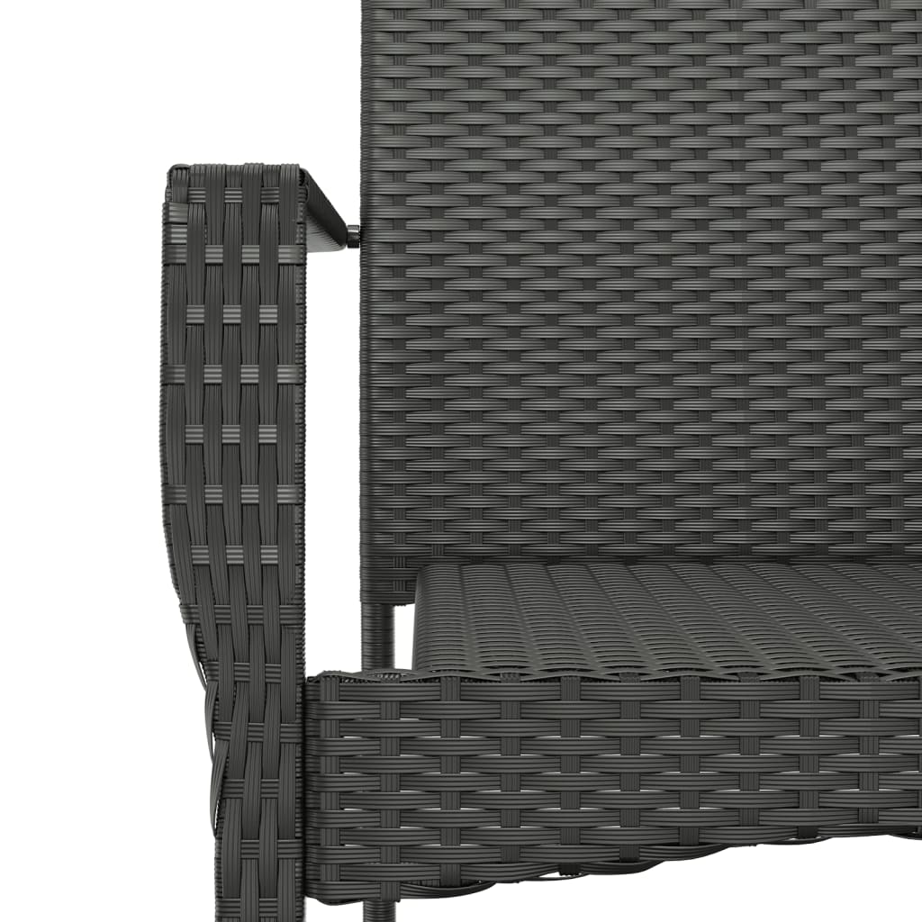 Tuinstoelen 4 st met kussens poly rattan zwart is nu te koop bij PeponiXL, paradijselijk wonen!