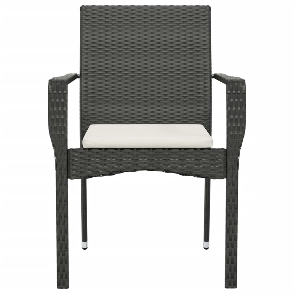Tuinstoelen 2 st met kussens poly rattan zwart is nu te koop bij PeponiXL, paradijselijk wonen!