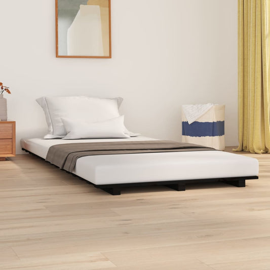 Bedframe massief grenenhout zwart 100x200 cm is nu te koop bij PeponiXL, paradijselijk wonen!