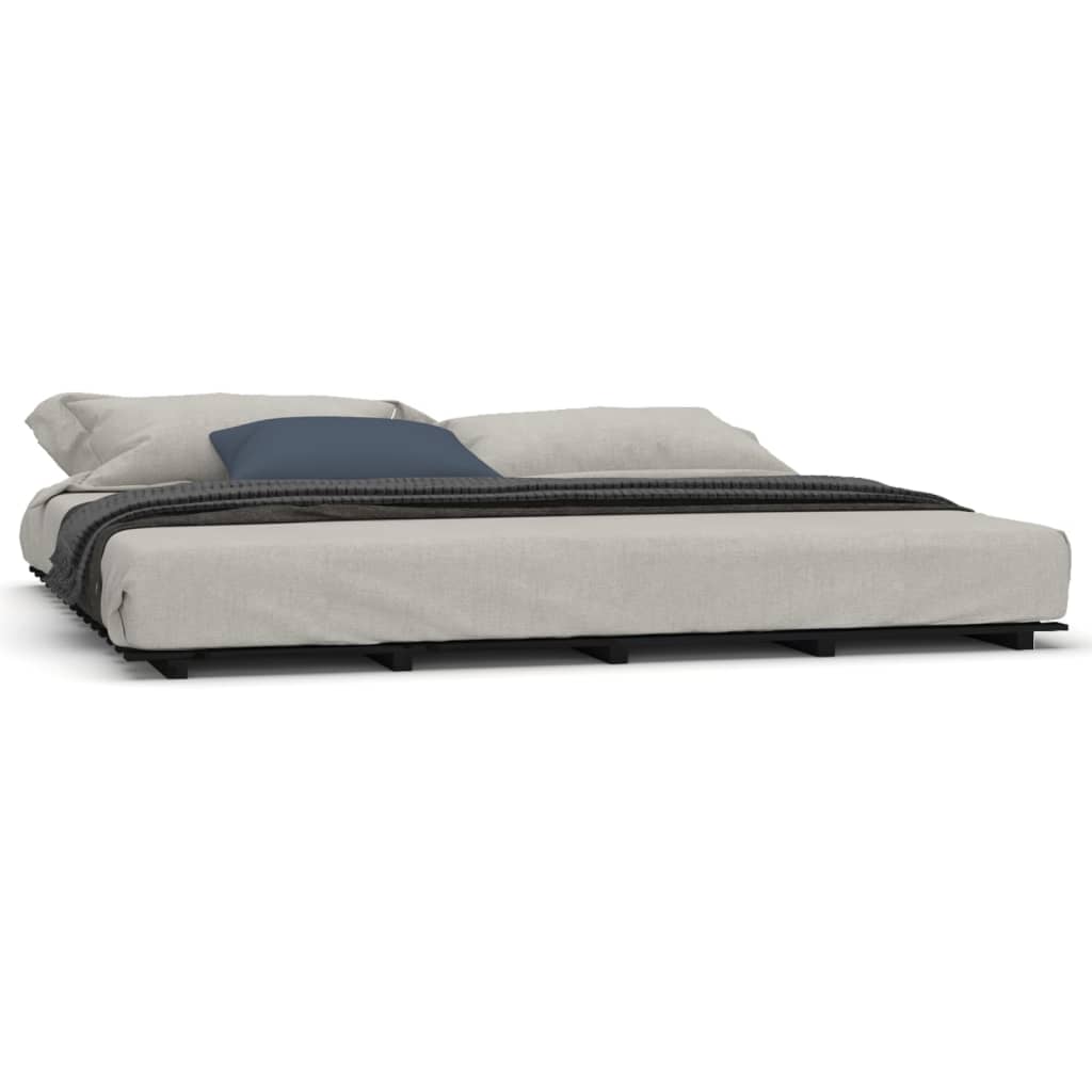 Bedframe massief grenenhout zwart 200x200 cm is nu te koop bij PeponiXL, paradijselijk wonen!