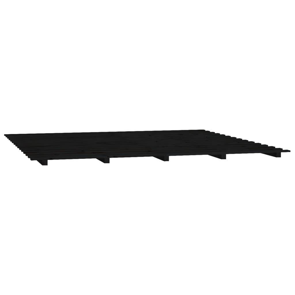 Bedframe massief grenenhout zwart 200x200 cm is nu te koop bij PeponiXL, paradijselijk wonen!