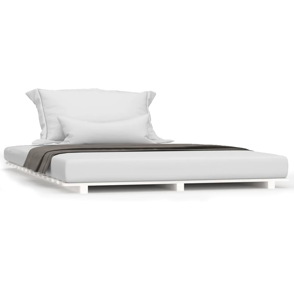 Bedframe massief grenenhout wit 135x190 cm is nu te koop bij PeponiXL, paradijselijk wonen!