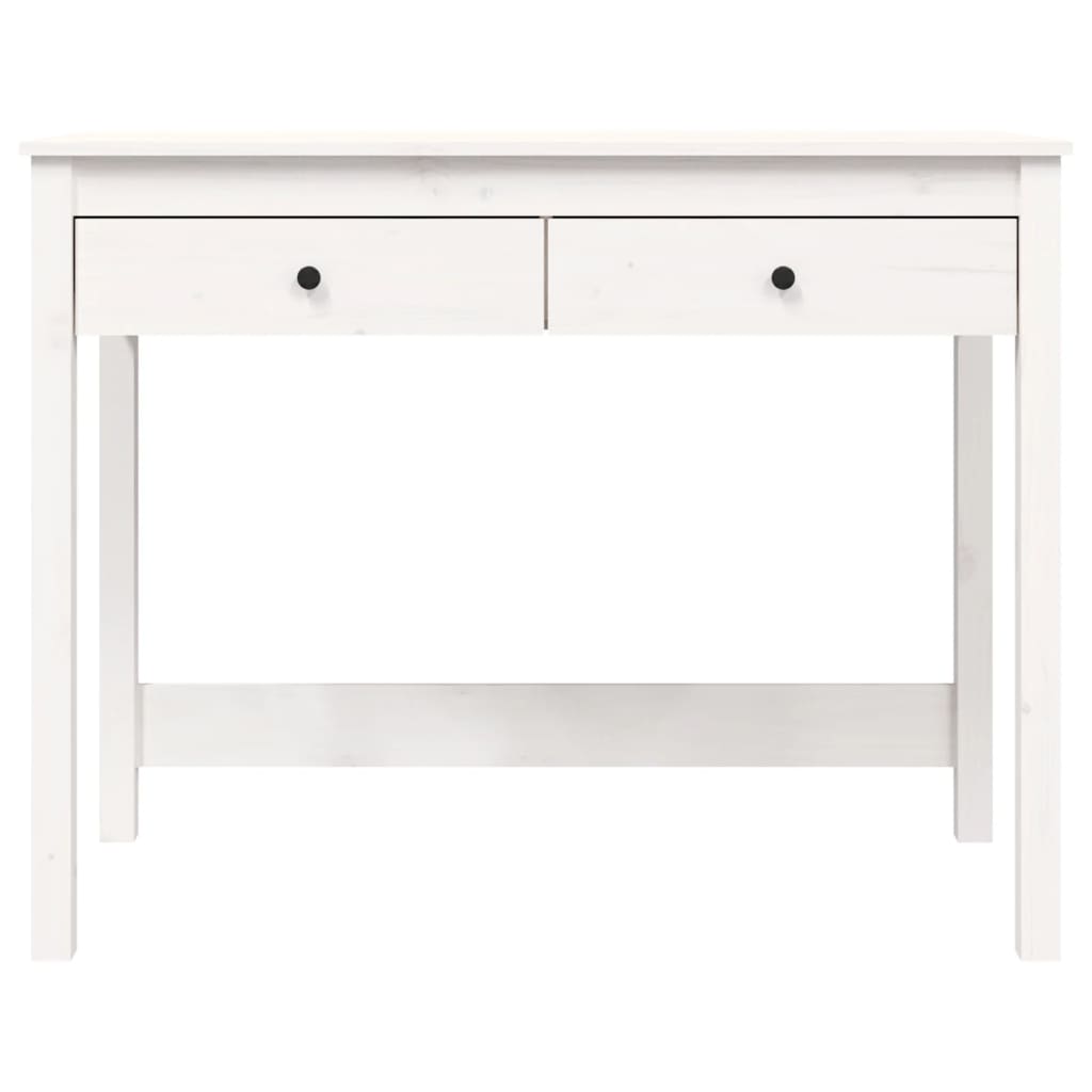 Bureau met lades 100x50x78 cm massief grenenhout wit is nu te koop bij PeponiXL, paradijselijk wonen!