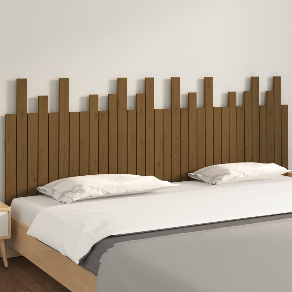 Hoofdbord wandmontage 204x3x80 cm grenenhout honingbruin is nu te koop bij PeponiXL, paradijselijk wonen!
