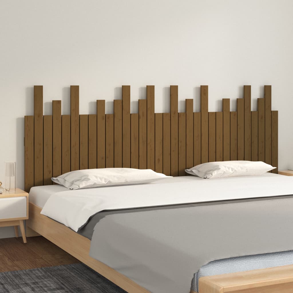 Hoofdbord wandmontage 204x3x80 cm grenenhout honingbruin is nu te koop bij PeponiXL, paradijselijk wonen!