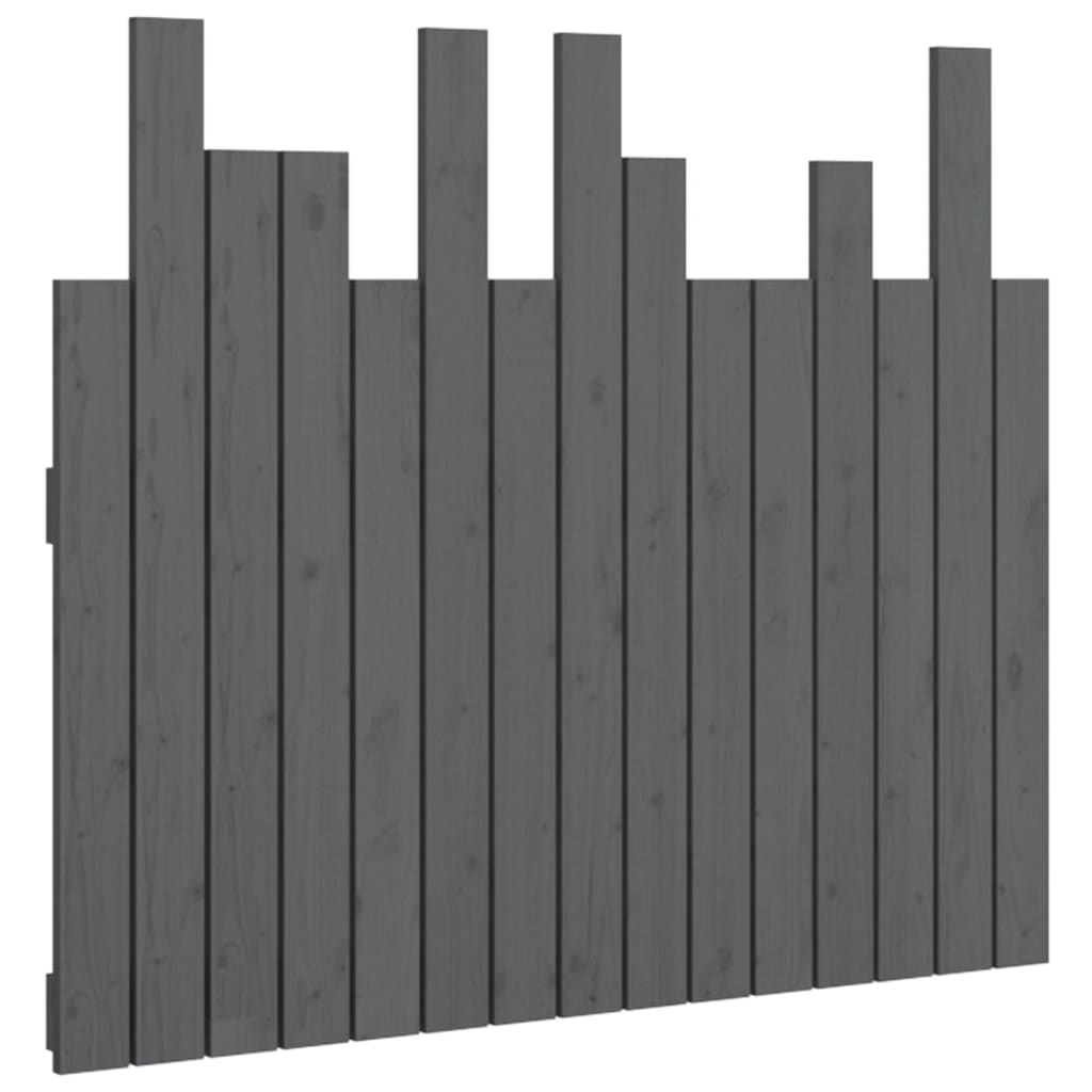 Hoofdbord wandmontage 95,5x3x80 cm massief grenenhout grijs is nu te koop bij PeponiXL, paradijselijk wonen!