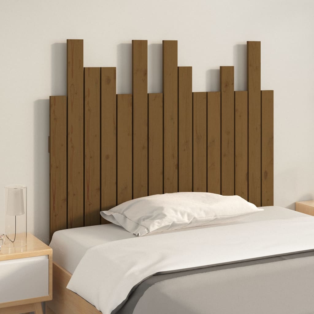 Hoofdbord wandmontage 95,5x3x80 cm grenenhout honingbruin is nu te koop bij PeponiXL, paradijselijk wonen!