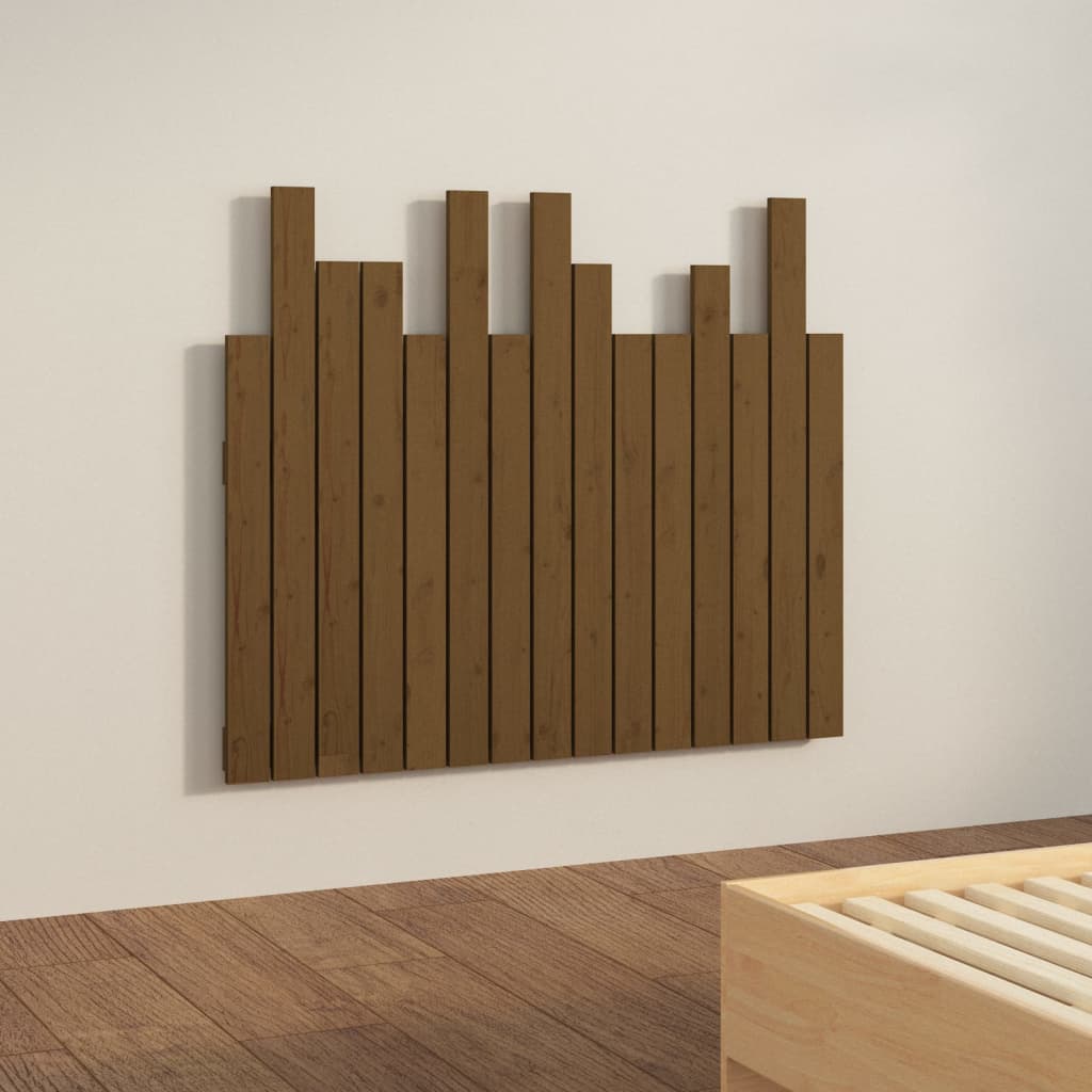 Hoofdbord wandmontage 95,5x3x80 cm grenenhout honingbruin is nu te koop bij PeponiXL, paradijselijk wonen!