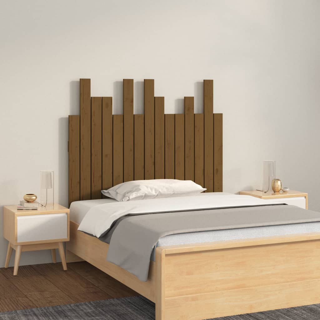 Hoofdbord wandmontage 95,5x3x80 cm grenenhout honingbruin is nu te koop bij PeponiXL, paradijselijk wonen!