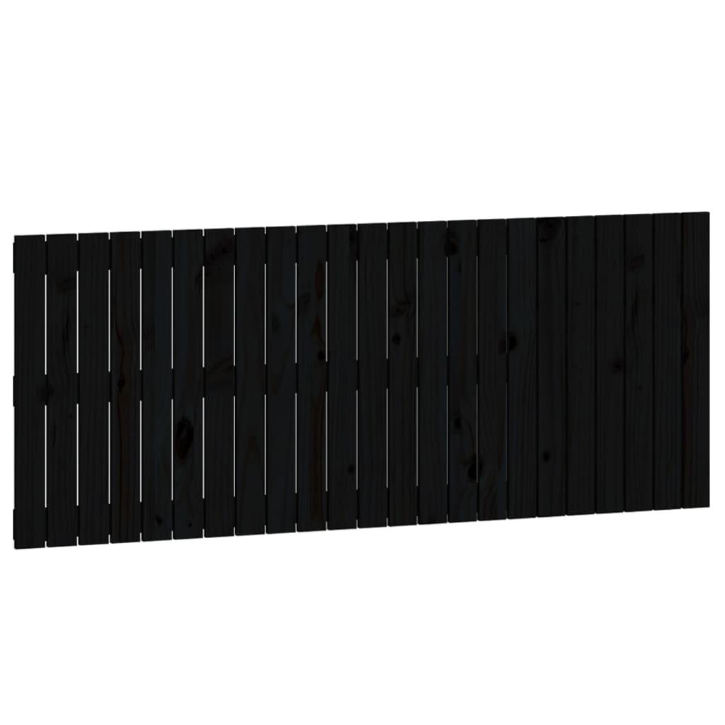 Wandhoofdbord 147x3x60 cm massief grenenhout zwart is nu te koop bij PeponiXL, paradijselijk wonen!