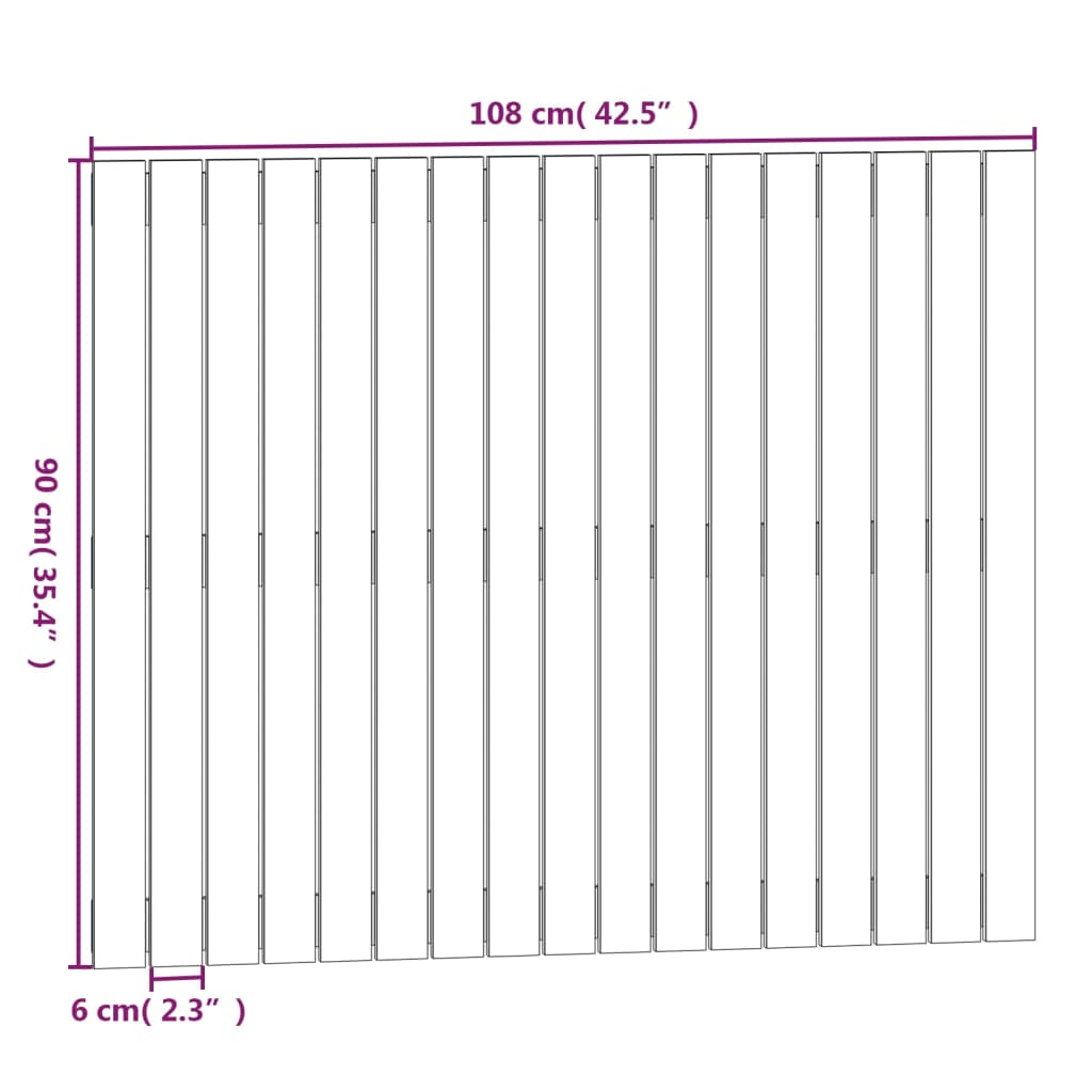 Wandhoofdbord 108x3x90 cm massief grenenhout zwart is nu te koop bij PeponiXL, paradijselijk wonen!