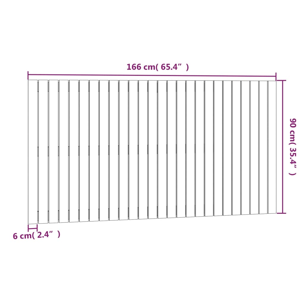 Wandhoofdbord 166x3x90 cm massief grenenhout honingbruin is nu te koop bij PeponiXL, paradijselijk wonen!