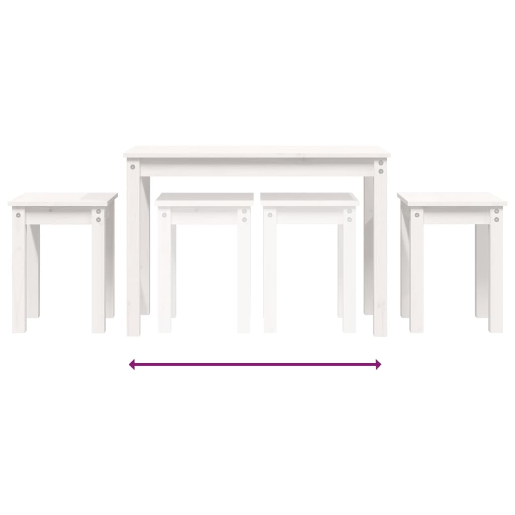 Tafeltjesset 3 st massief grenenhout wit is nu te koop bij PeponiXL, paradijselijk wonen!