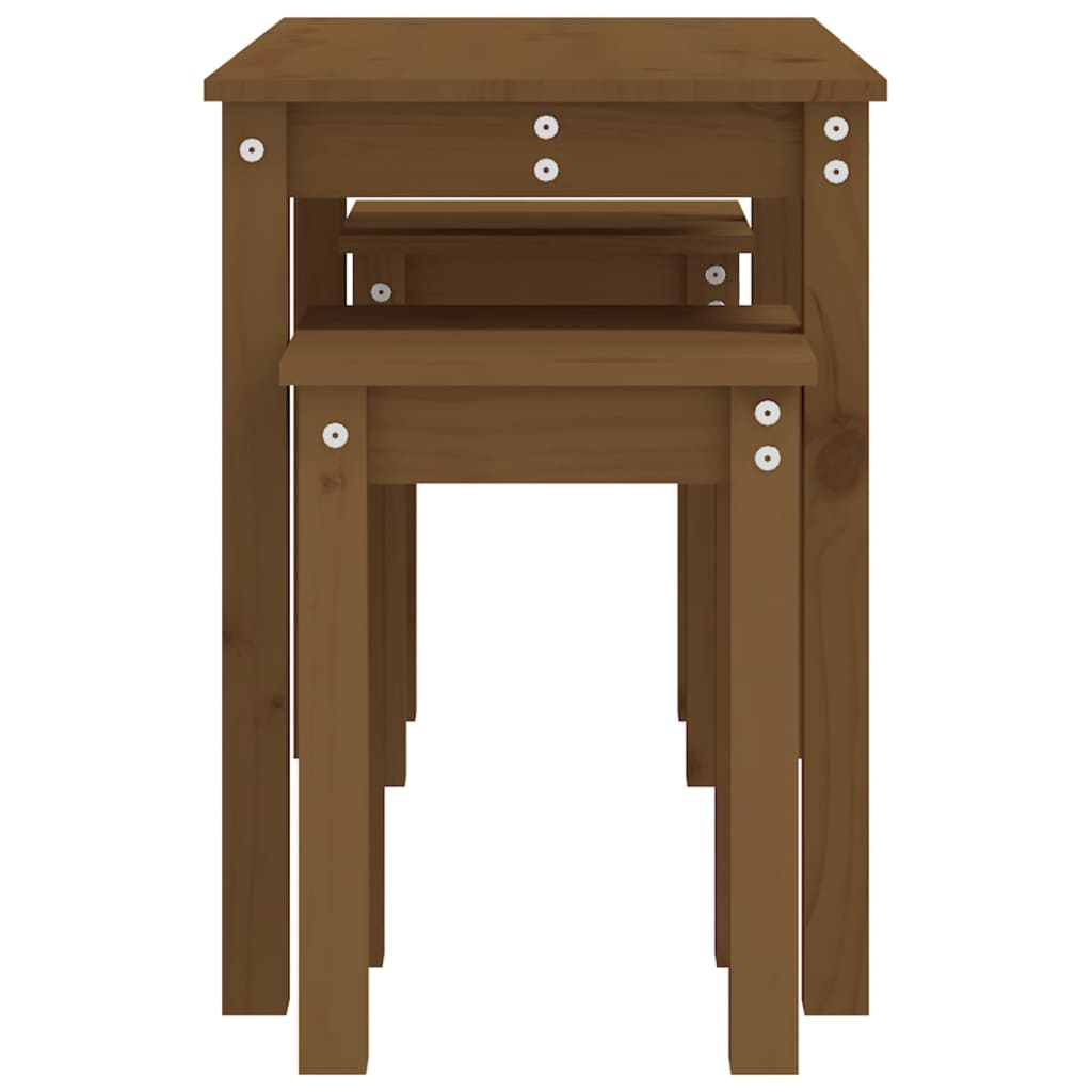 Tafeltjesset 3 st massief grenenhout honingbruin is nu te koop bij PeponiXL, paradijselijk wonen!