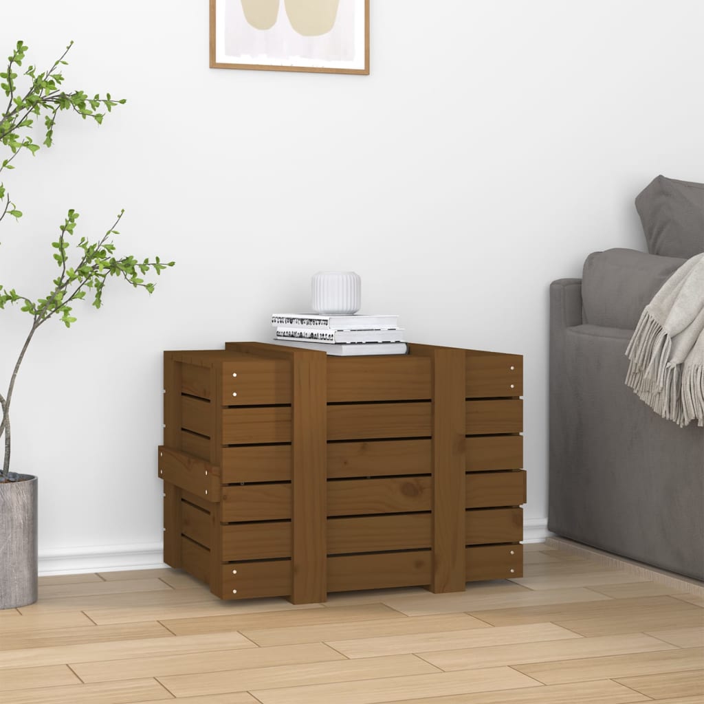Opbergbox 58x40,5x42 cm massief grenenhout honingbruin is nu te koop bij PeponiXL, paradijselijk wonen!