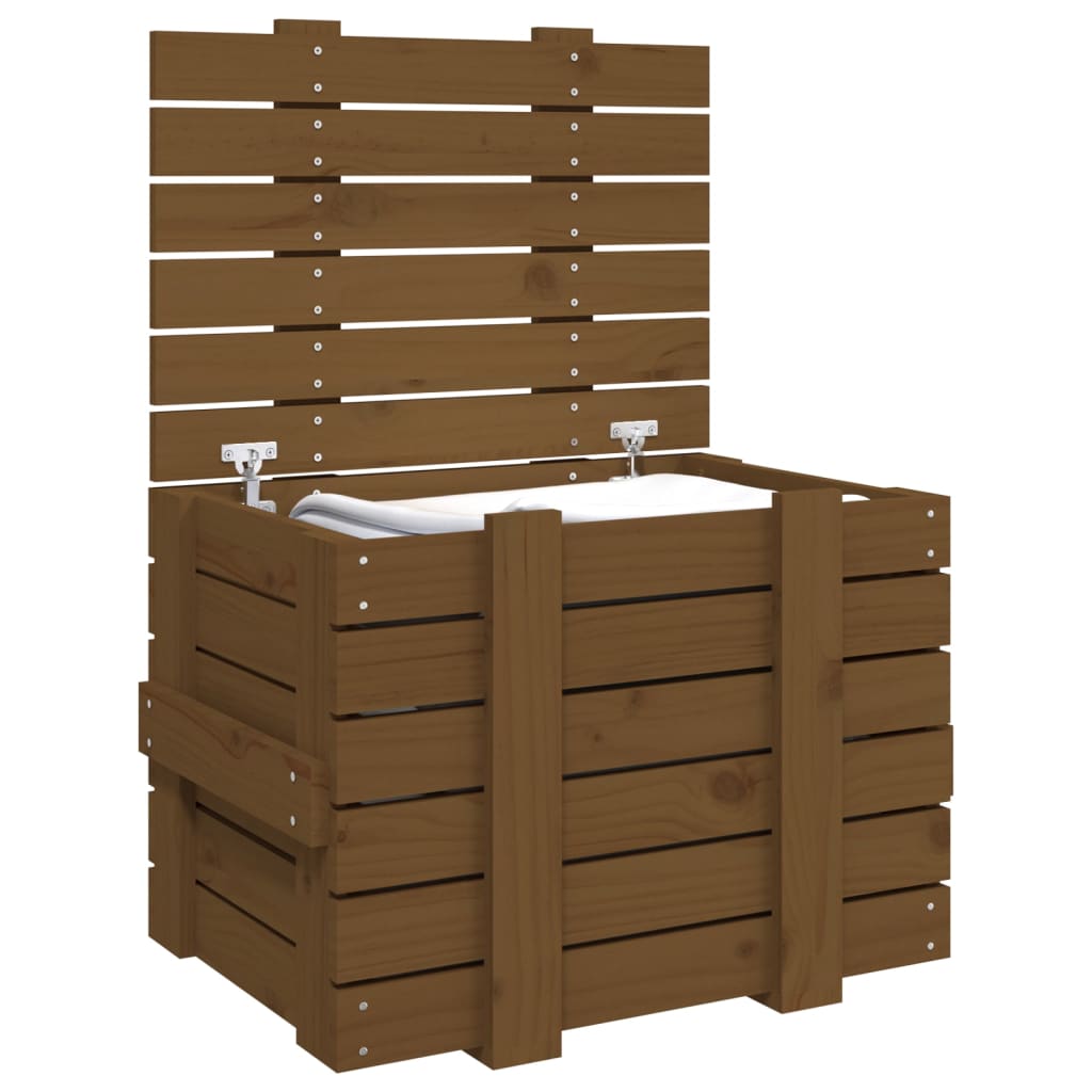 Opbergbox 58x40,5x42 cm massief grenenhout honingbruin is nu te koop bij PeponiXL, paradijselijk wonen!