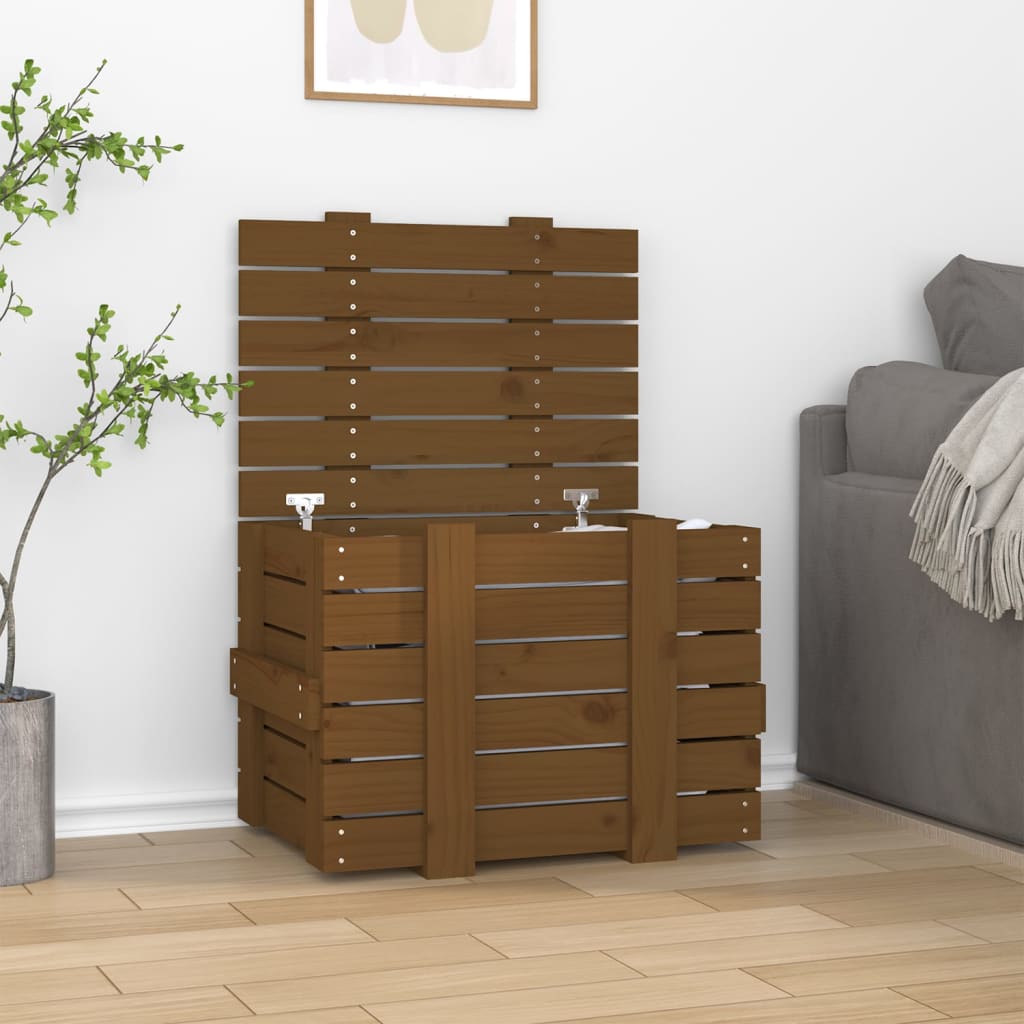 Opbergbox 58x40,5x42 cm massief grenenhout honingbruin is nu te koop bij PeponiXL, paradijselijk wonen!
